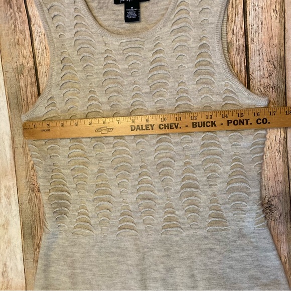 Paraphrase Textured 100% Merino Wool M Women’s Vest Beige/Gray Made in Australia - Picture 6 of 7